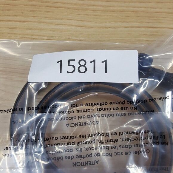 COLE HAAN Belt Mens Size 42 Black Blue Leather Colorblock Silver Logo Buckle - Picture 7 of 7